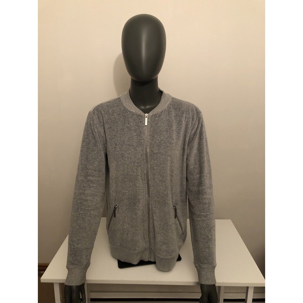 Michael Kors Dazzling‎ Silver/Gray Women's Full Zip MED Soft Plush Activewear